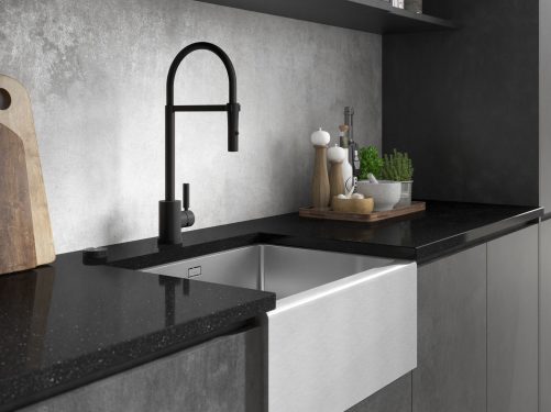 Black to black matt Kitchen taps