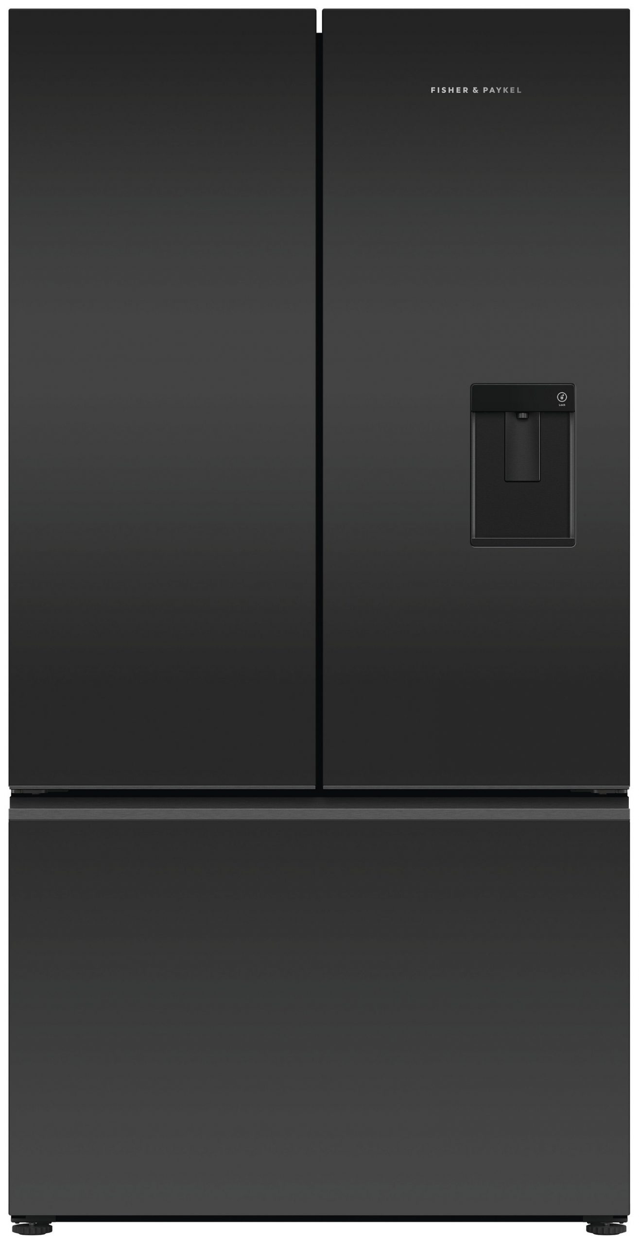 FP-Black-Recessed-Handle-French-Door-Refrigeration-