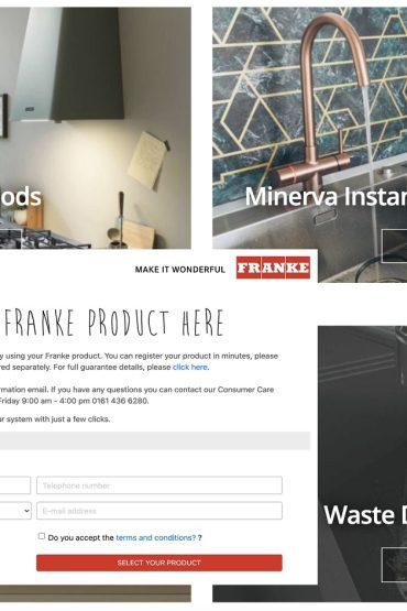 Franke updates website with product registration section