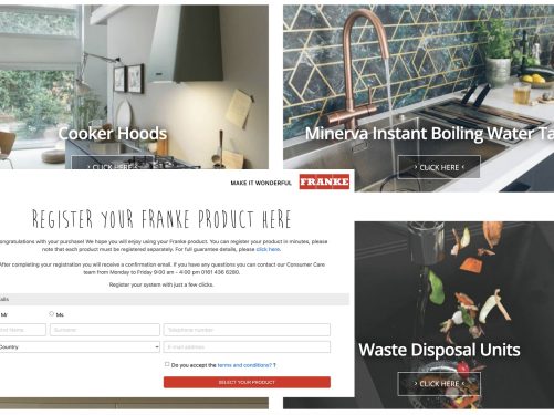 Franke updates website with product registration section