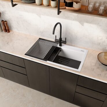 Kitchens-review-Rangemaster-Prato-granite-workstation-sink-in-Arctic-White_lifestyle